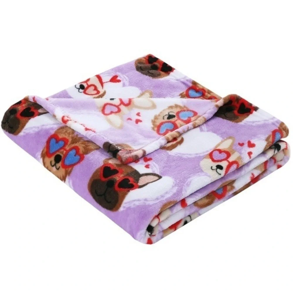 Happy Pup‎ Throw Blanket Size 50”X60”New